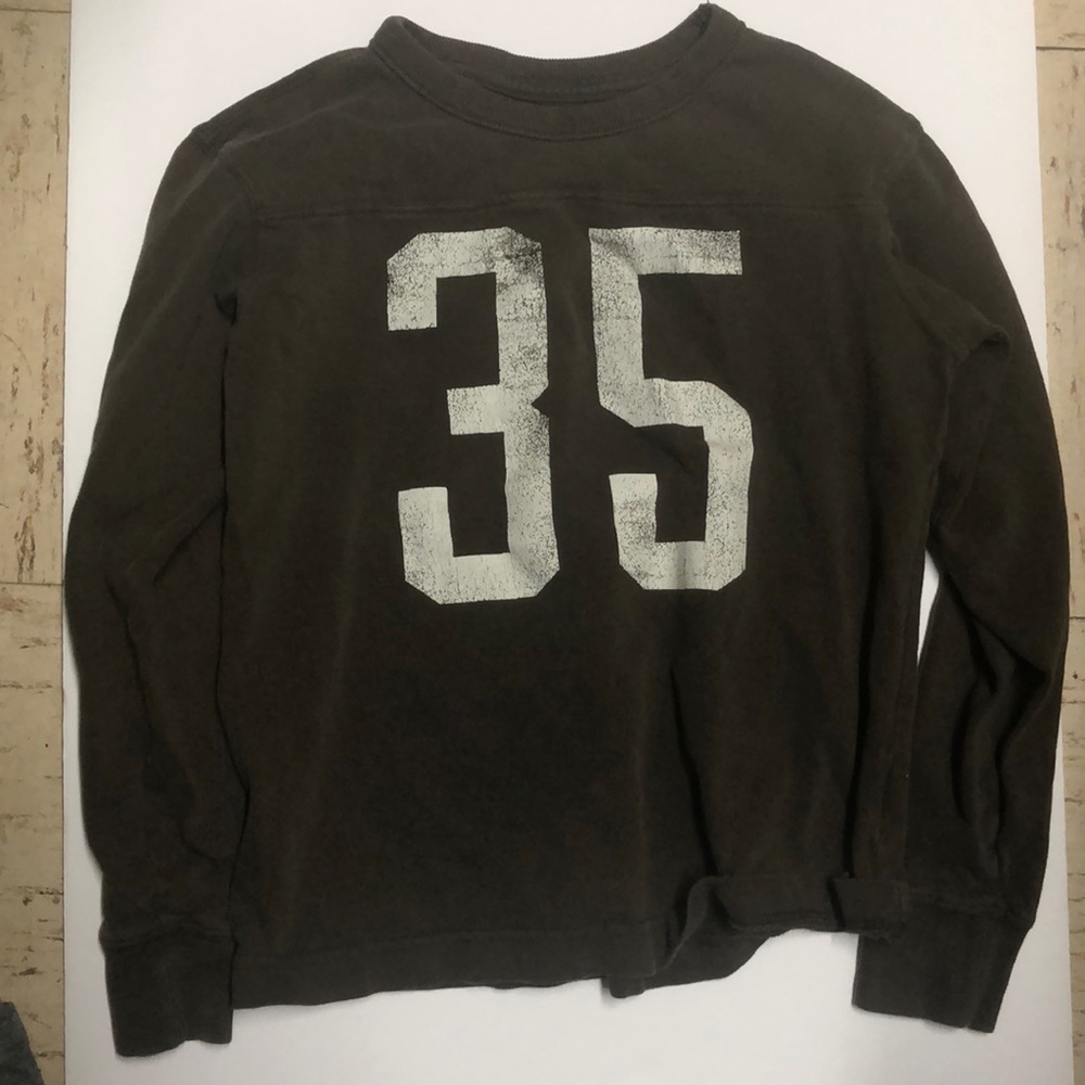 Lands’ End brown cotton long sleeve top medium